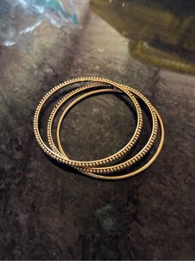 Gold Beaded Stackable Bangle Bracelets